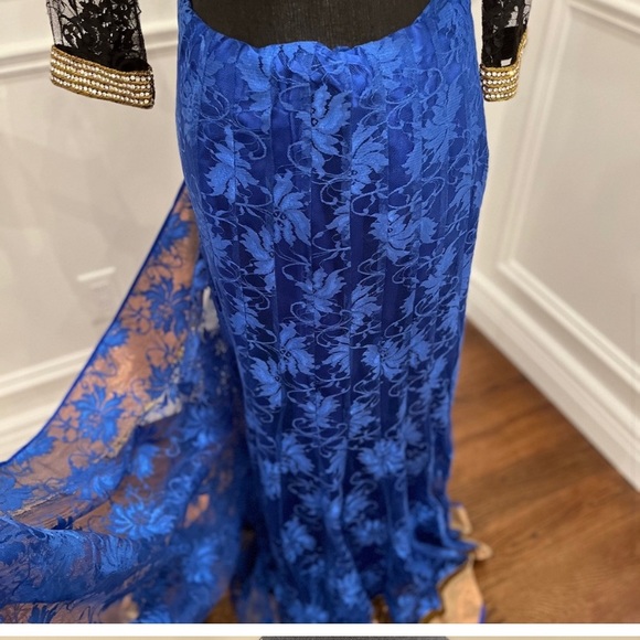 Blue and Black Lace Sari! - Picture 5 of 7